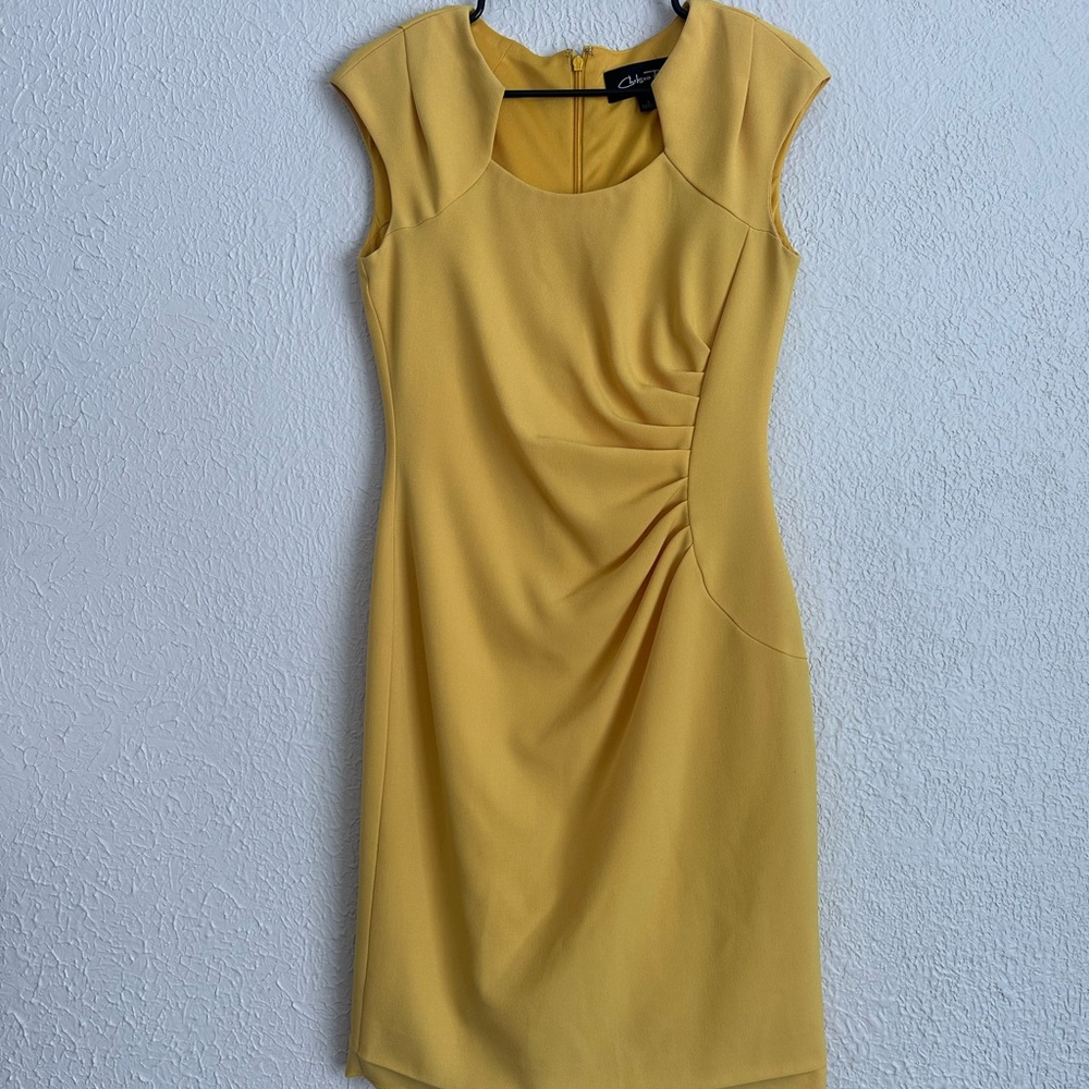 Chelsea Rose Yellow Women's News Anchor/Professional Dress